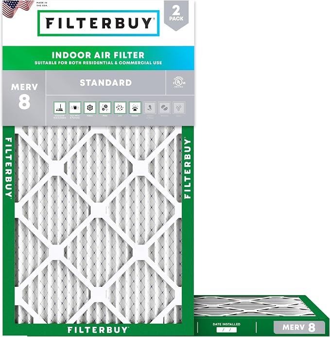 Filterbuy 12x27x1 Air Filter MERV 8 Essential Dust & Allergy Defense, by Filterbuy