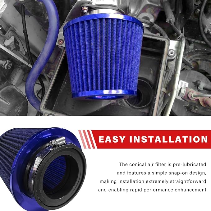 Sun Walker Clamp-on Air Intake Filter, 3/3.5/4 Inch High Flow Round Tapered Air - Image 3