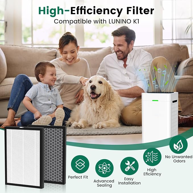 K1 Replacement Air Filter Fit for LUNINO K1 Air Puri-Fier, 3-in-1 - Image 6
