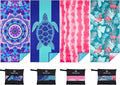 4 Pack Microfiber Thin Lightweight Beach Towel Oversized 71x32 Extra Large Sand Free Towels for Travel Swim Pool Yoga Gym Camping for Adults Women Men Beach Essentials Accessories Vacation Gift