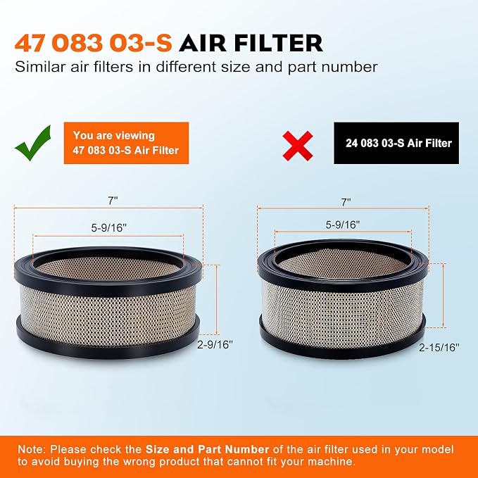 Hipa 47 083 03-S Air Filter for Kohler CH730-CH740 K301 K241 K321 K341 CH20 - Image 2