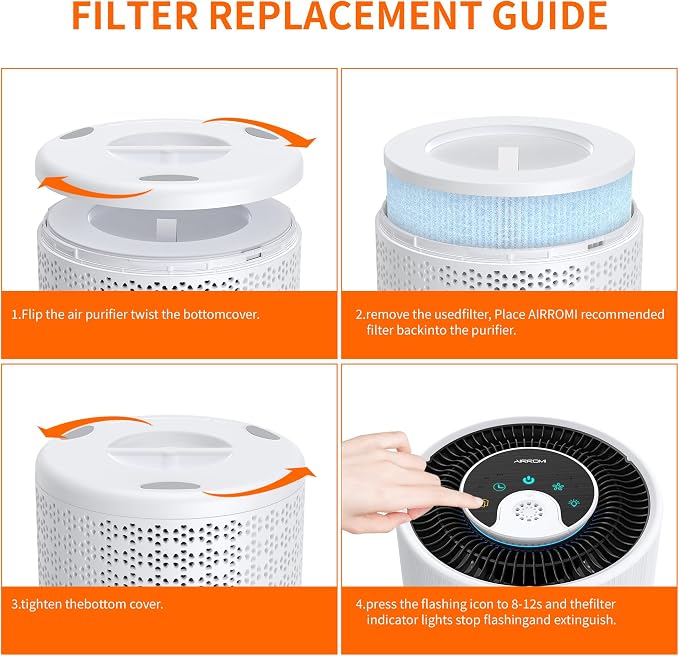 AIRROMI A2001 Efficiency Air Purifier Replacement Original 3-in-1 Filter - Image 8