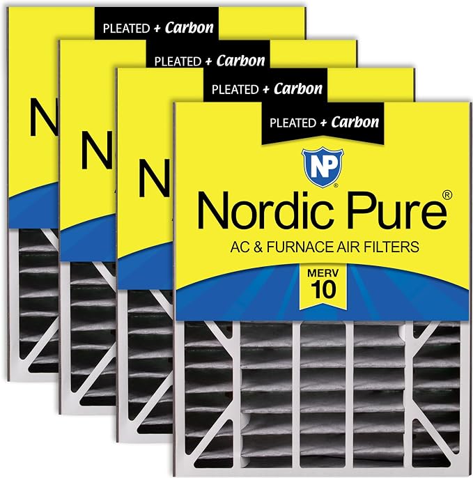 Nordic Pure 20x25x5 Air Bear AC Filter Replacement MERV 10 Plus Carbon 4 Pack by NordicPure
