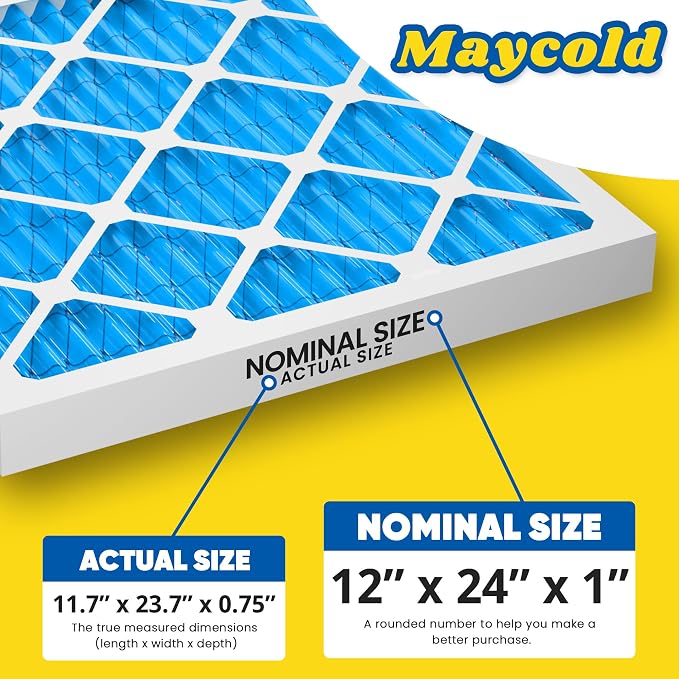 Maycold 12x24x1 MERV 11 Furnace Air Filter, High-Performance HVAC AC Filters - Image 3