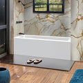 Fine Fixtures Acrylic, Fiberglass Alcove Soaking Bathtub with Integral Apron Front - Drain Included (66" x 36", Left Hand, White)
