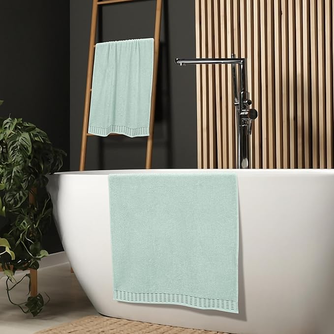 Cotton 2 Pack Oversized Bath Towel Set 28x55 inches, Large Bath Towels, Ultra Absorbant Compact Quickdry & Lightweight Towel, Ideal for Gym Travel Camp Pool - Sea Green