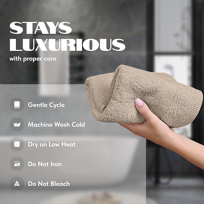 White Classic Taupe Hand Towels for Bathroom [6 Pack] Cotton Hand Towel Bulk for Gym, Kitchen and Spa, 16x27 Inches Soft Highly Absorbent Quick Dry Terry Salon Towels