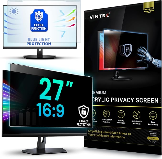 Universal Acrylic 27 Inch Computer Privacy Screen Filter by VINTEZ