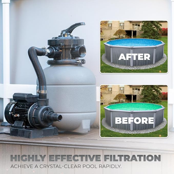 XtremepowerUS 12" Sand Filter for Above-Ground Swimming Pools Max 2, 400GPH - Image 4