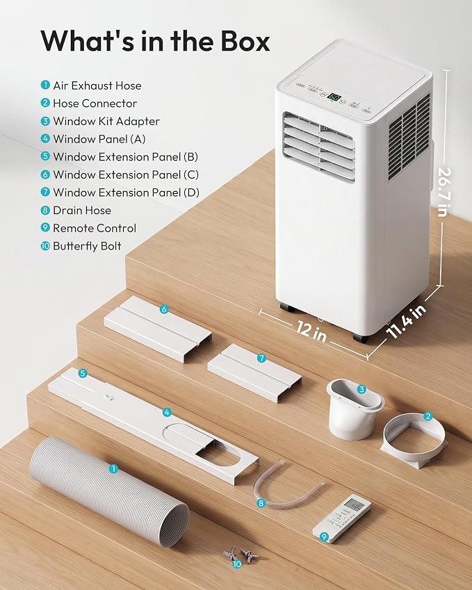 EUHOMY 14, 000 BTU Portable Air Conditioners, 5-in-1 Portable AC Unit - Image 8
