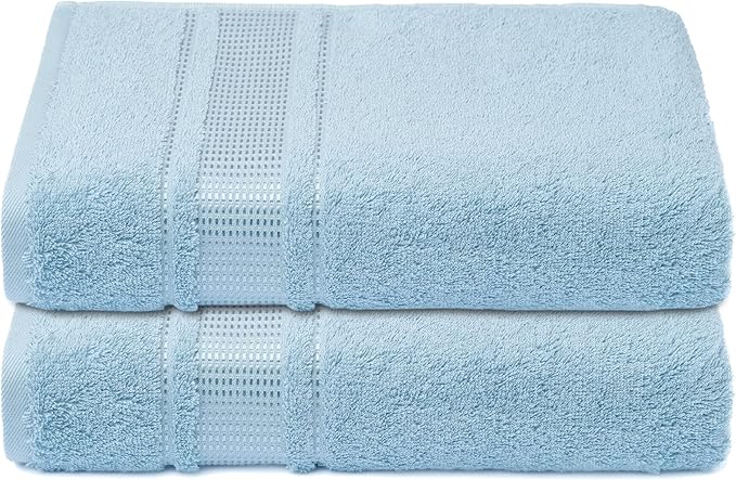 Melissa Linen Hand Towels Set of 2, 100% Turkish Cotton Towels, Blue Hand Towels for Bathroom, 20 in x 35 in, Absorbent, Quick Dry, Durable and Soft, Spa and Hotel Quality, Ocean Blue