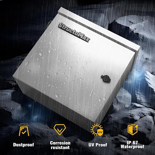 Steel Electrical Box, IP67 Waterproof & Rust-Resistant, Outdoor/Indoor - Image 2