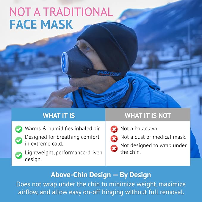 Cold-Weather Breathing Mask for Athletes & Cold-Air-Sensitive Users — Warms & - Image 5