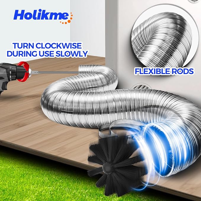 Holikme 40 Feet Dryer Vent Cleaner Kit, Flexible Lint Brush - Image 2