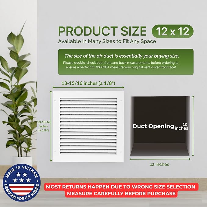 Modern Air Return Grille 12x12 - Image 3