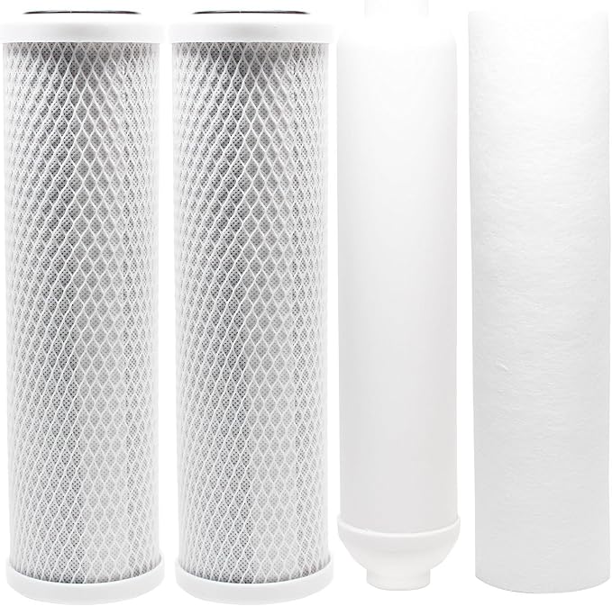 CFS – 4 Pack Replacement Water Filter Kit Includes Carbon Block, Polypropylene by CompleteFiltrationServices