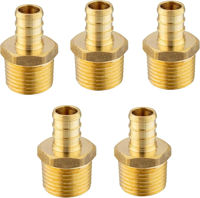 EFIELD Pex 1/2 Inch x 1/2 Inch Male NPT Adapter Brass Crimp Fittings by EFIELDPEXTUBING