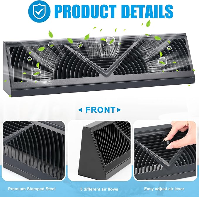 Yaocom 10 Pack Baseboard Register Vent 24 Inch Duct Opening Size Vent Covers - Image 3