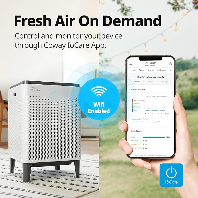 Coway Airmega 400S App-Enabled Smart Air Purifier, True HEPA Air Purifier - Image 9