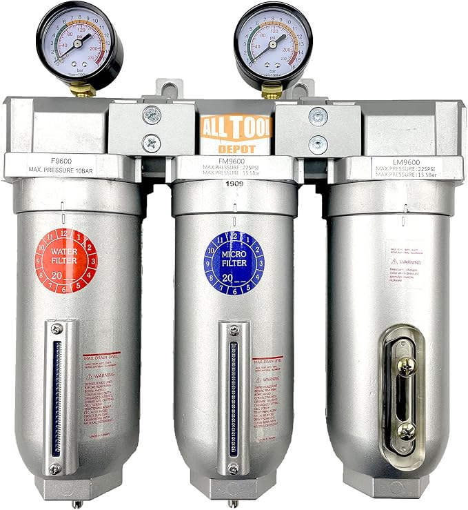 1" NPT SUPER DUTY Industrial Grade 3 Stages Filter Coalescing Desiccant Dryer by AllToolDepot