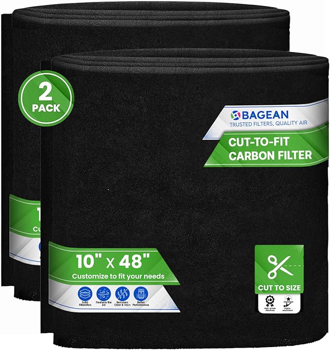 Cut to Fit Activated Carbon Filter Sheet 10” x 48” by Bagean