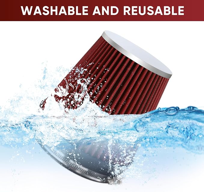 6" 152mm Cold Air Intake Filter Clamp-On Replacement High Flow Inlet Air Filter - Image 5
