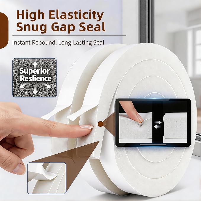 Air Conditioner Foam-2 Rolls, 1 Inch Wide X 1 Inch Thick Total 13 Feet Long - Image 5