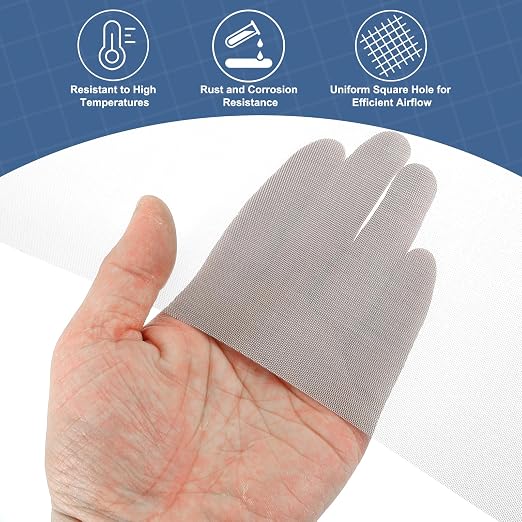 uxcell 40 Mesh 79" x 16" Woven Wire Mesh, 304 Stainless Steel Air Vent Filter - Image 5