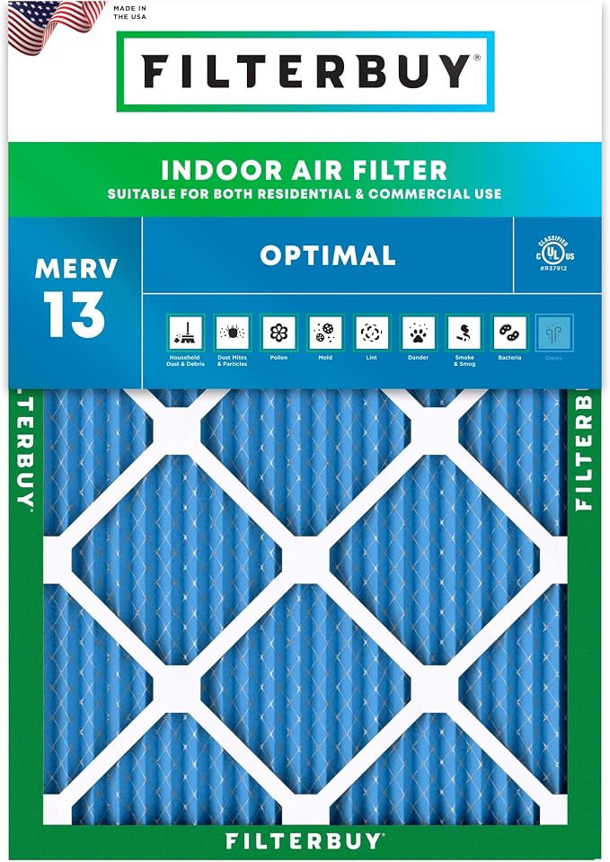 Filterbuy 17x20x1 Air Filter MERV 13 Optimal Smoke & Allergy Defense, by Filterbuy