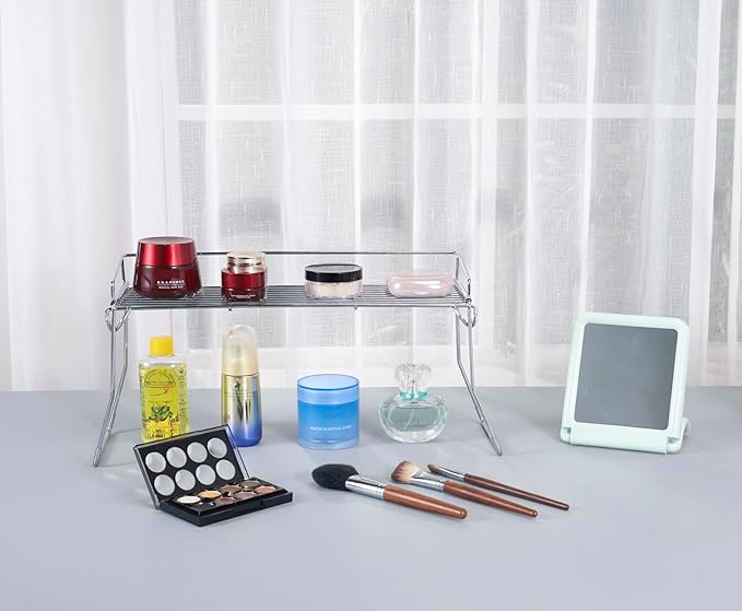 Metal The Sink Vanity Organizer 2 Pack, Bathroom or Kitchen Sink Organizer, Feminine Products Organizer (2 Chrome)