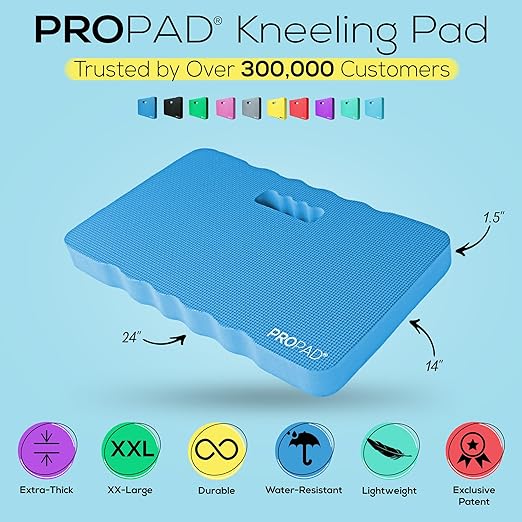 Thick Kneeling Pad, Garden Kneeler for Gardening, Bath Kneeler for Baby Bath, Kneeling Mat for Exercise & Yoga, Knee Pad for Work, Floor Foam Pad, 2X Large (XXL) 24 x 14 x 1.5 Inches, Blue
