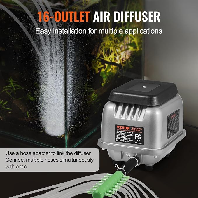 VEVOR Linear Air Pump, 90L/Min Air Flow Septic Aerator Pump, Aeration System - Image 4