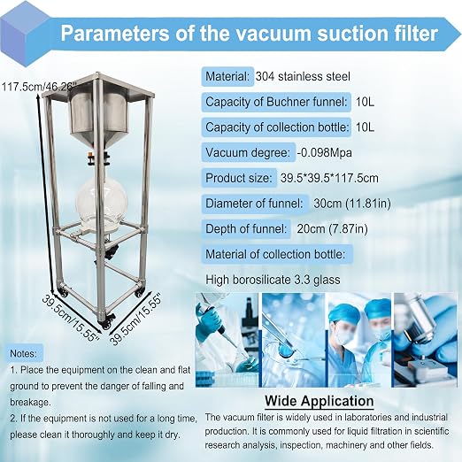 50L Vacuum Filtration System, Negative Pressure Suction Filter - Image 3
