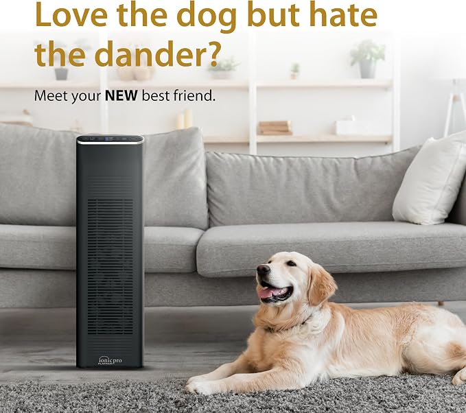 Ionic Pro Platinum Air Purifier Tower, Never Replace Filters, Quiet Negative - Image 4