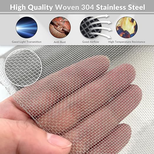 Heavy-Duty Stainless Steel Mesh Screen#18Mesh Wire Dia:0.23mm Size:48"x118" 304 - Image 3