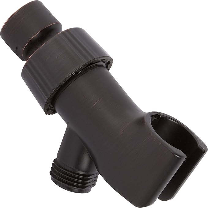 Shower Arm Bracket - Adjustable Handheld Shower Arm Mount & Holder with Brass Connector - Indoor and Outdoor Modern Bath Spa Fixture - Oil-Rubbed Bronze