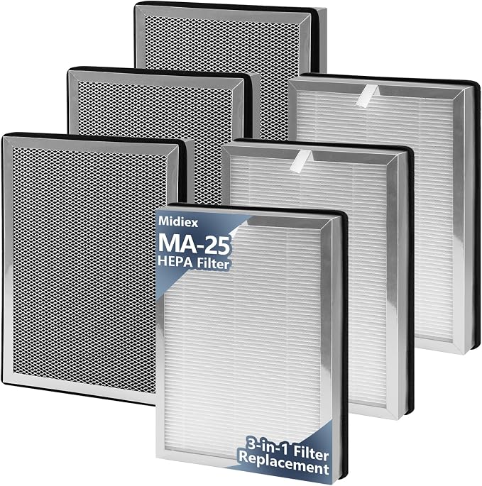 6-Pack MA25 Replacement Filter Compatible by MidiexHEPAFilters