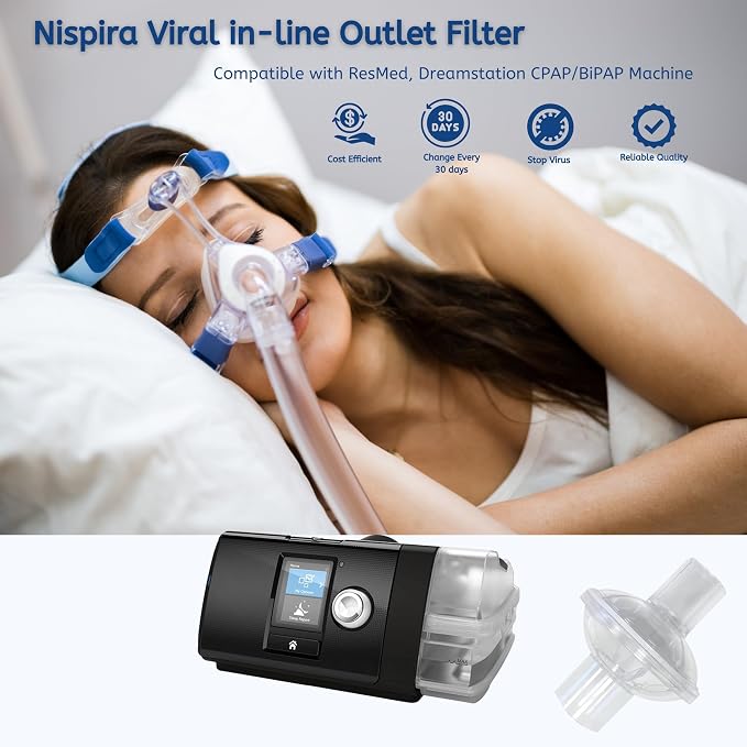 Nispira 12-Pack Universal CPAP Inline Viral Filter - Image 7