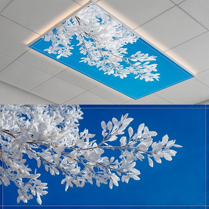 2 Pack Fluorescent Light Covers- 4 x 2 Feet Magnetic Ceiling Light Cover Room by BSFHH