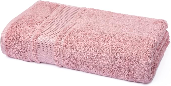 Melissa Linen, Bath Sheet, 100% Turkish Cotton Towel for Bathroom, Absorbent, Quick Dry, Durable and Soft Shower Towel, 35 in x 60 in Large, Spa and Hotel Quality, Dusty Pink