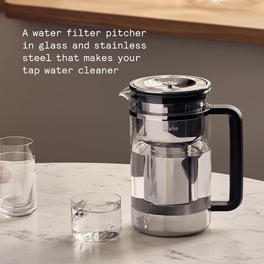 Aarke Purifier Large 1.66L Glass Pitcher Bundle w/Steel Filter, 3 Enriched + 1 - Image 2
