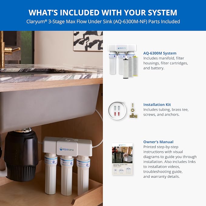 Aquasana Under Sink Water Filter | 3-Stage Max Flow Filtration | Reduces up to - Image 5