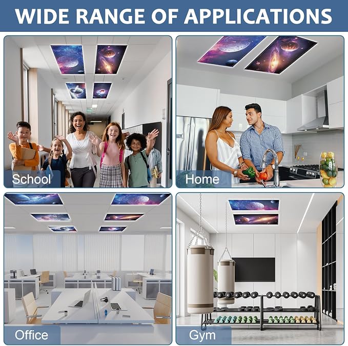 QOUBAI 6PCS Fluorescent Light Covers, 4x2 Feet Magnetic Light Cover Fluorescent - Image 5