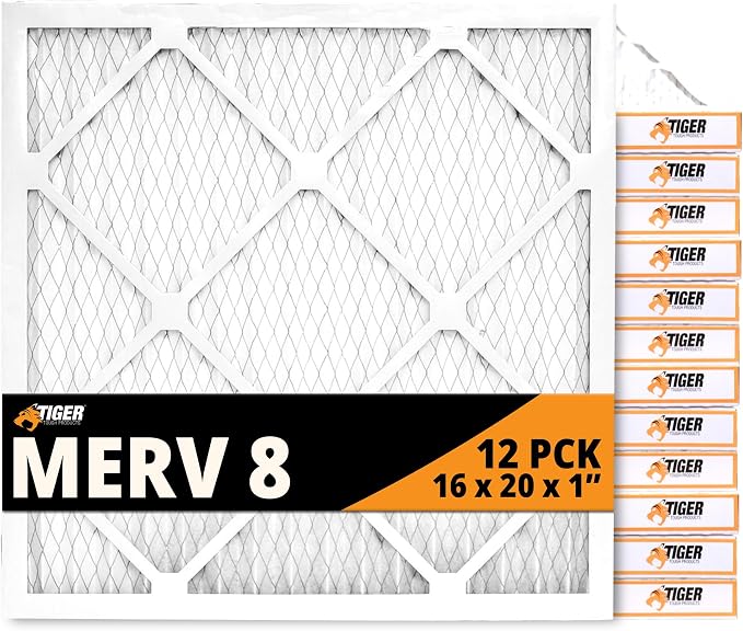 Tiger Tough 16x20x1 Air Filter MERV 8 MPR 600-800, High-Performance Pleated by TIGERTOUGHPRODUCTS