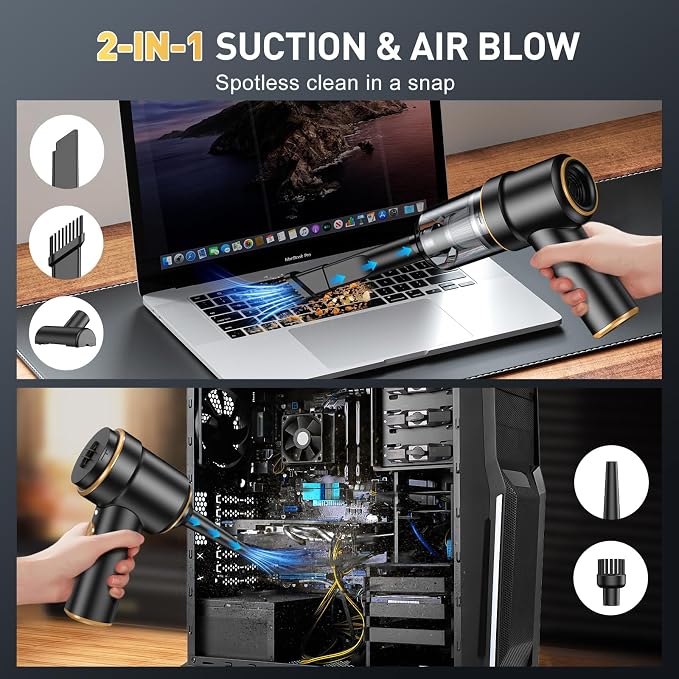 KMM Handheld Car Vacuum Cleaner, 9000PA Vacuum Cleaner & Air Duster, 120W High - Image 2