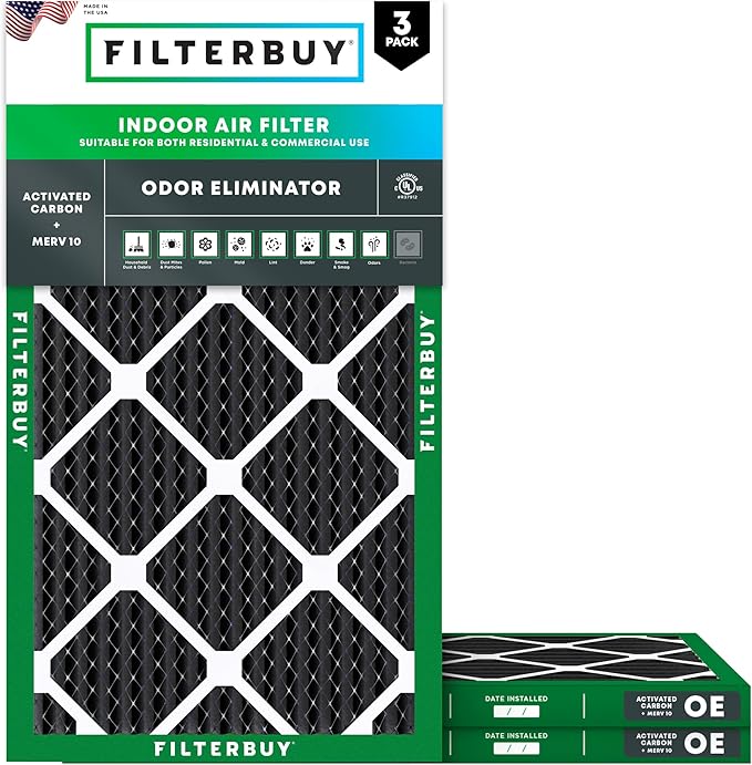 Filterbuy 18x30x1 Air Filter MERV 10 Odor & Allergy Defense by Filterbuy