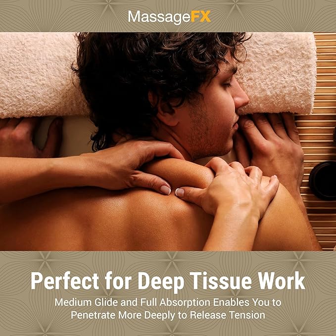 Massage FX Unscented Massage Lotion, 8 oz Pump Bottle - Soothing Formula Provides Smooth Extended Glide - Non Sticky Formula Easy Glide Smooth Touch with Natural Botanicals for Ultra Spa Experience