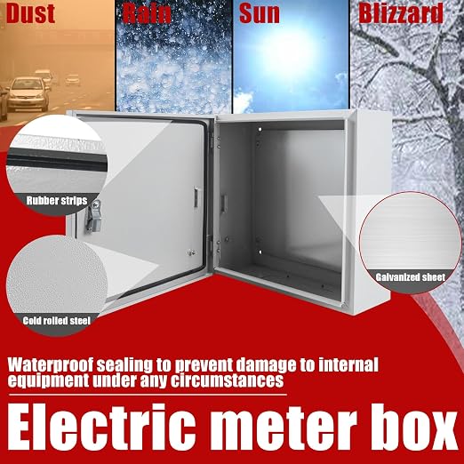 Electrical Box 16 x 16 x 6 Inch Indoor Outdoor Electrical Enclosure Box Steel - Image 4