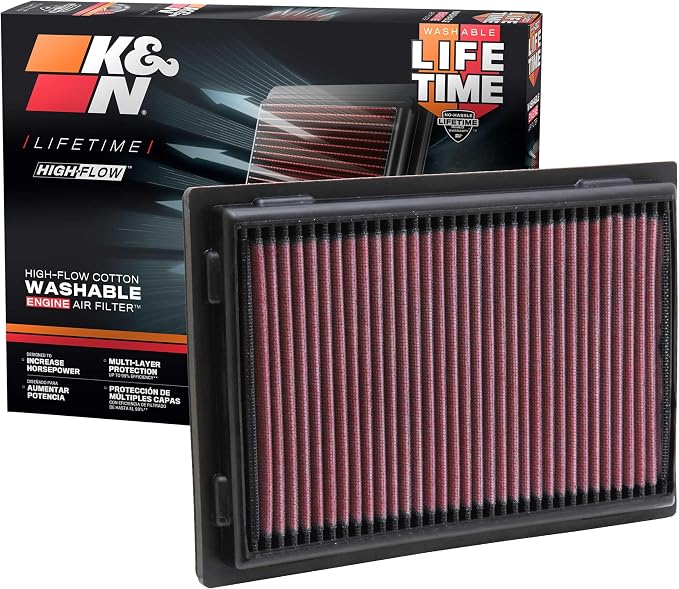 K&N High-Flow Original Lifetime Engine Air Filter: Increase Power: Premium by KNEngineeringInc