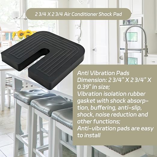 U Rubber Isolator Pads 2 3/4 X 2 3/4 Air Conditioner Shock Pad Anti Vibration - Image 3